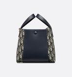 Small Signature Bucket Bag Blue Dior Oblique Jacquard