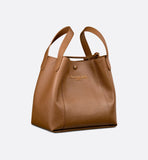 Medium Signature Bucket Bag Camel Grained Calfskin