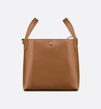 Medium Signature Bucket Bag Camel Grained Calfskin