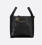 Medium Signature Bucket Bag Black Grained
