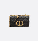 Small Caro Bag Black Supple Cannage Calfskin