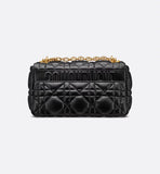 Medium Caro Bag Black Quilted Macrocannage Calfskin
