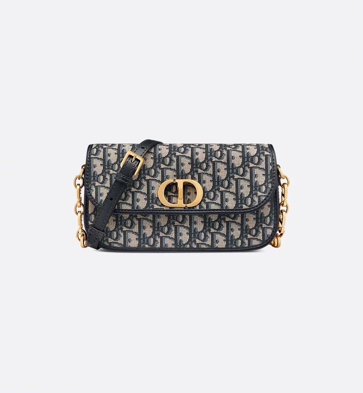 30 Montaigne Avenue Bag Blue Oblique Jacquard