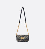 30 Montaigne Avenue Bag Blue Oblique Jacquard