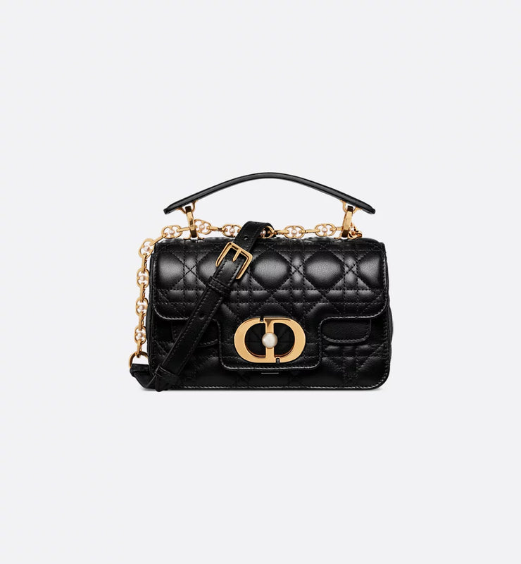 Mini Jolie Top Handle Bag Black Cannage Calfskin