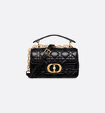 Mini Jolie Top Handle Bag Black Cannage Calfskin