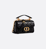 Mini Jolie Top Handle Bag Black Cannage Calfskin