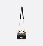 Mini Jolie Top Handle Bag Black Cannage Calfskin