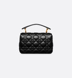 Mini Jolie Top Handle Bag Black Cannage Calfskin