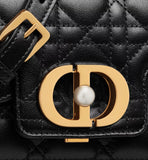 Mini Jolie Top Handle Bag Black Cannage Calfskin