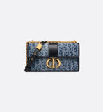 30 Montaigne East-West Bag with Chain Blue