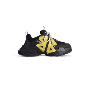   Women's Triple S Tape Type Sneaker in Black/yellow