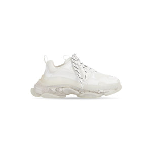 WOMEN'S TRIPLE S CLEAR SOLE SNEAKER IN WHITE
