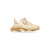 WOMEN'S TRIPLE S CLEAR SOLE SNEAKER IN BEIGE