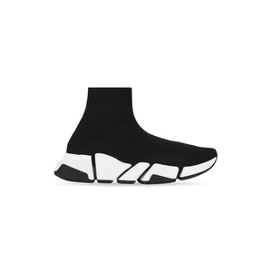 WOMEN'S SPEED 2.0 RECYCLED KNIT SNEAKER WITH BICOLOR SOLE IN BLACK/WHITE