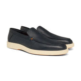 Men's blue tumbled leather loafer