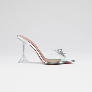 Rosie Slipper Black Satin white