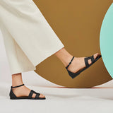 Santorini sandal noir