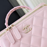 25P new woven handle box bag cosmetic box pink