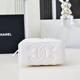 25P new woven handle box bag cosmetic case white