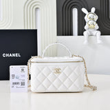 25P new woven handle box bag cosmetic case white