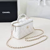 25P new woven handle box bag cosmetic case white