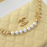 Quilted Circle Pouch Bag Mellow Yellow AP4584