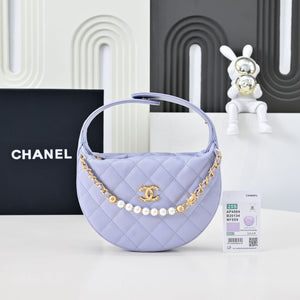 Quilted Circle Pouch Bag lavender AP4584