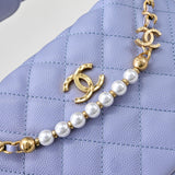 Quilted Circle Pouch Bag lavender AP4584