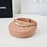 Quilted Circle Pouch Bag Nude AP4584