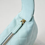 Quilted Circle Pouch Bag Light Blue AP4584