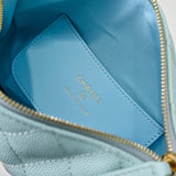 Quilted Circle Pouch Bag Light Blue AP4584