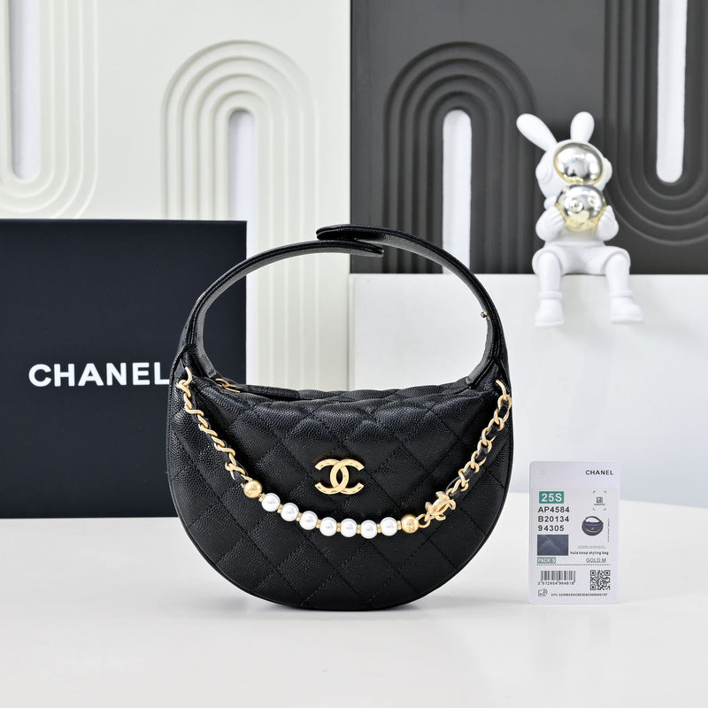 AP4584 CC 25s black gold pearl chain hula hoop