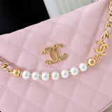 Quilted Circle Pouch Bag AP4584 Pink
