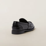 Brushed leather penny loafers