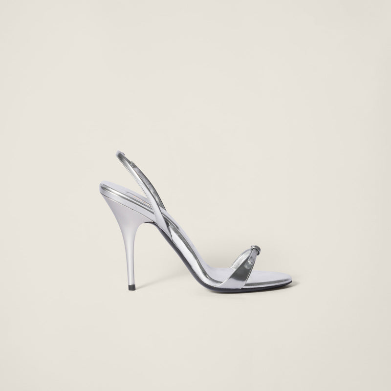 Metallic leather sandals