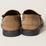 Velvet and suede Penny loafers brown