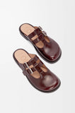 Cowhide Campo Mary Jane Mules