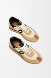 Suede and nylon smooth sneakers