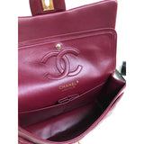 1112 Burgundy Medium Size 2.55 Lambskin Leather Flap Bag