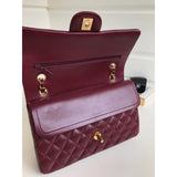 1112 Burgundy Medium Size 2.55 Lambskin Leather Flap Bag