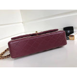 1112 Burgundy Medium Size 2.55 Lambskin Leather Flap Bag