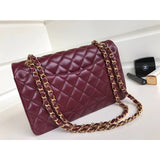 1112 Burgundy Medium Size 2.55 Lambskin Leather Flap Bag