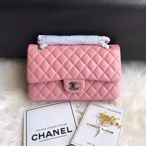 CC 1112 Pink Medium Size 2.55 Lambskin Leather Flap Bag