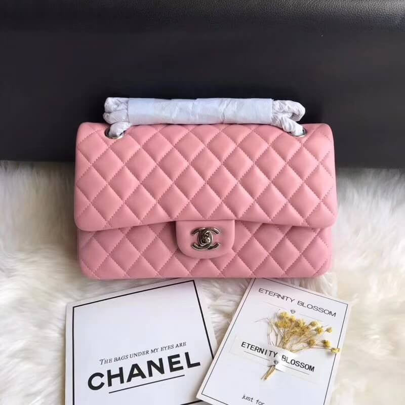 CC 1112 Pink Medium Size 2.55 Lambskin Leather Flap Bag