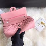 1112 Pink Medium Size 2.55 Lambskin Leather Flap Bag