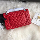 1112 Red Medium Size 2.55 Lambskin Leather Flap Bag