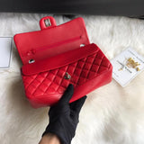 1112 Red Medium Size 2.55 Lambskin Leather Flap Bag