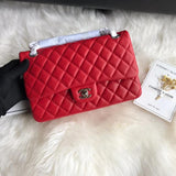 1112 Red Medium Size 2.55 Lambskin Leather Flap Bag