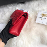 1112 Red Medium Size 2.55 Lambskin Leather Flap Bag